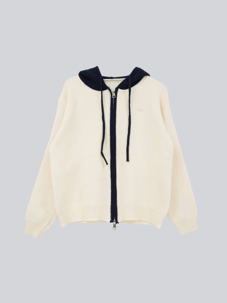 bicolor zip knit