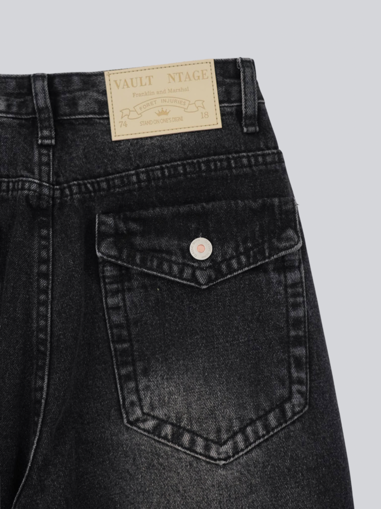 wide flap pocket denim