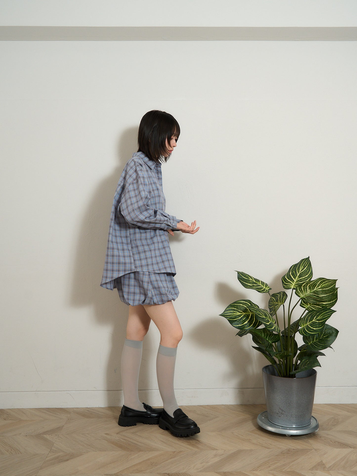 check shirt set