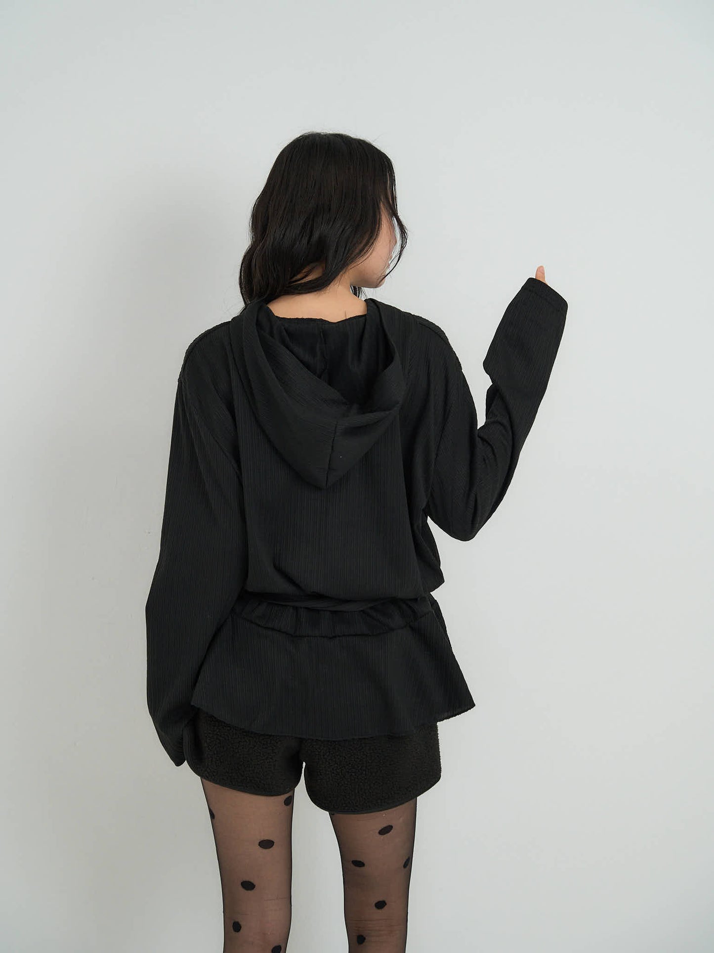 rib knit hoodie