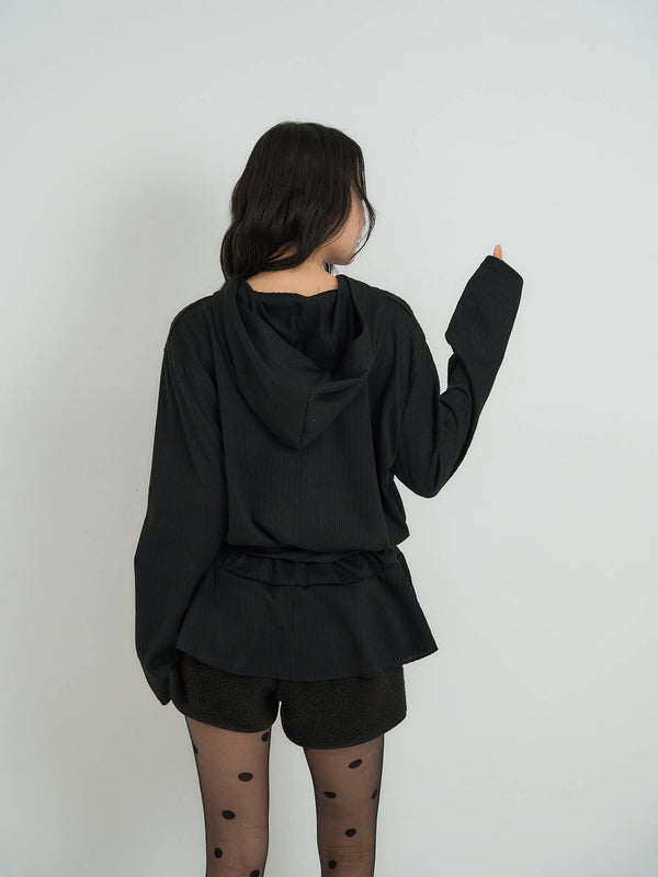 rib knit hoodie