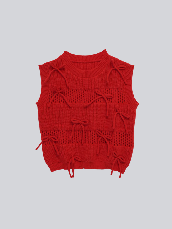 ribbon knit vest