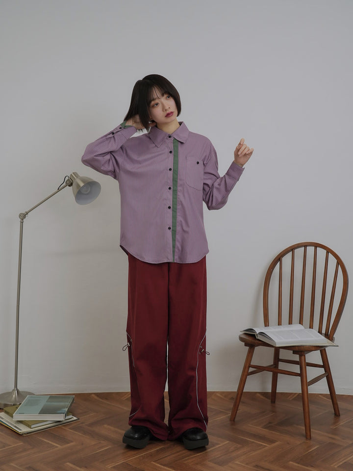 stitch line wide pants