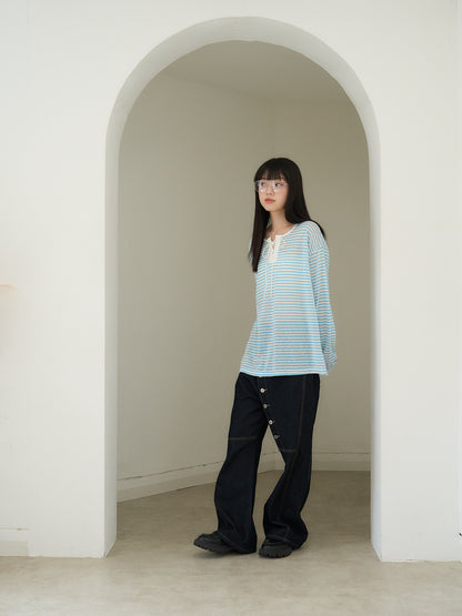 french border long sleeve knit