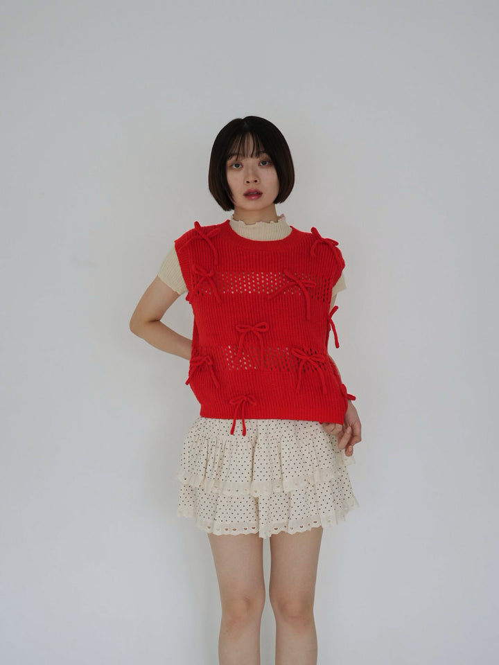 ribbon knit vest