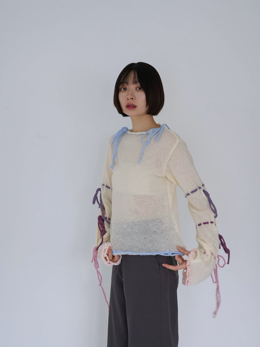 ribbon detail knit top