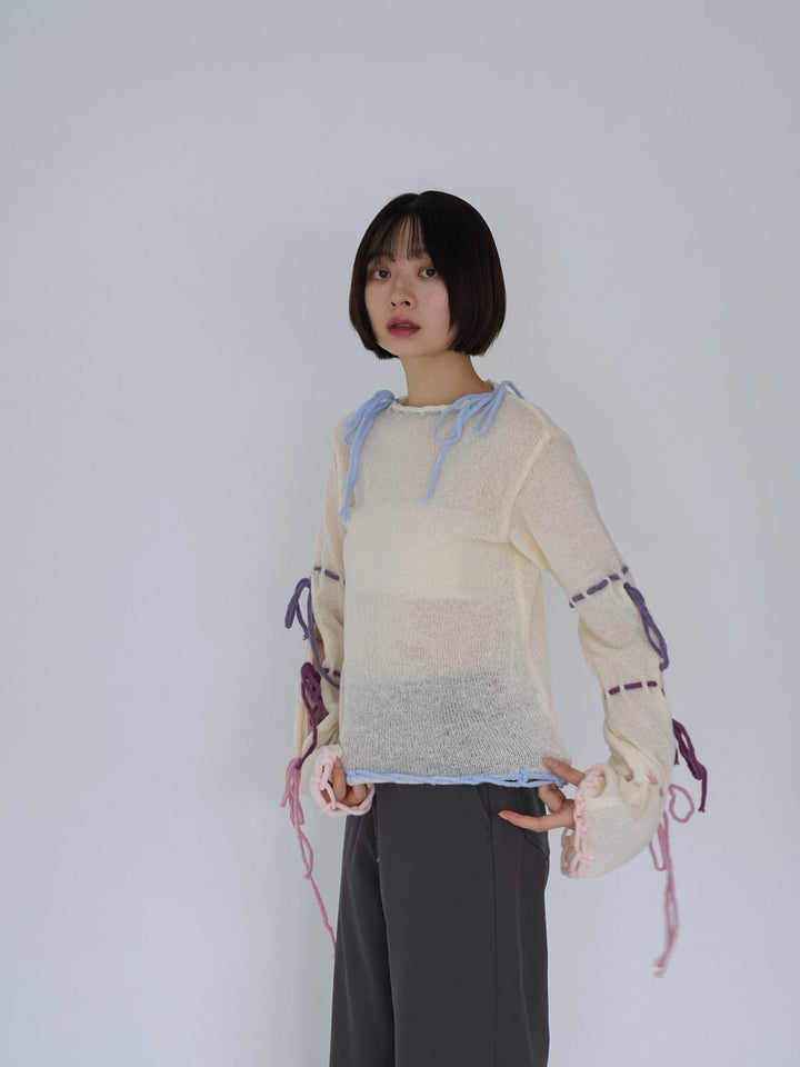 ribbon detail knit top