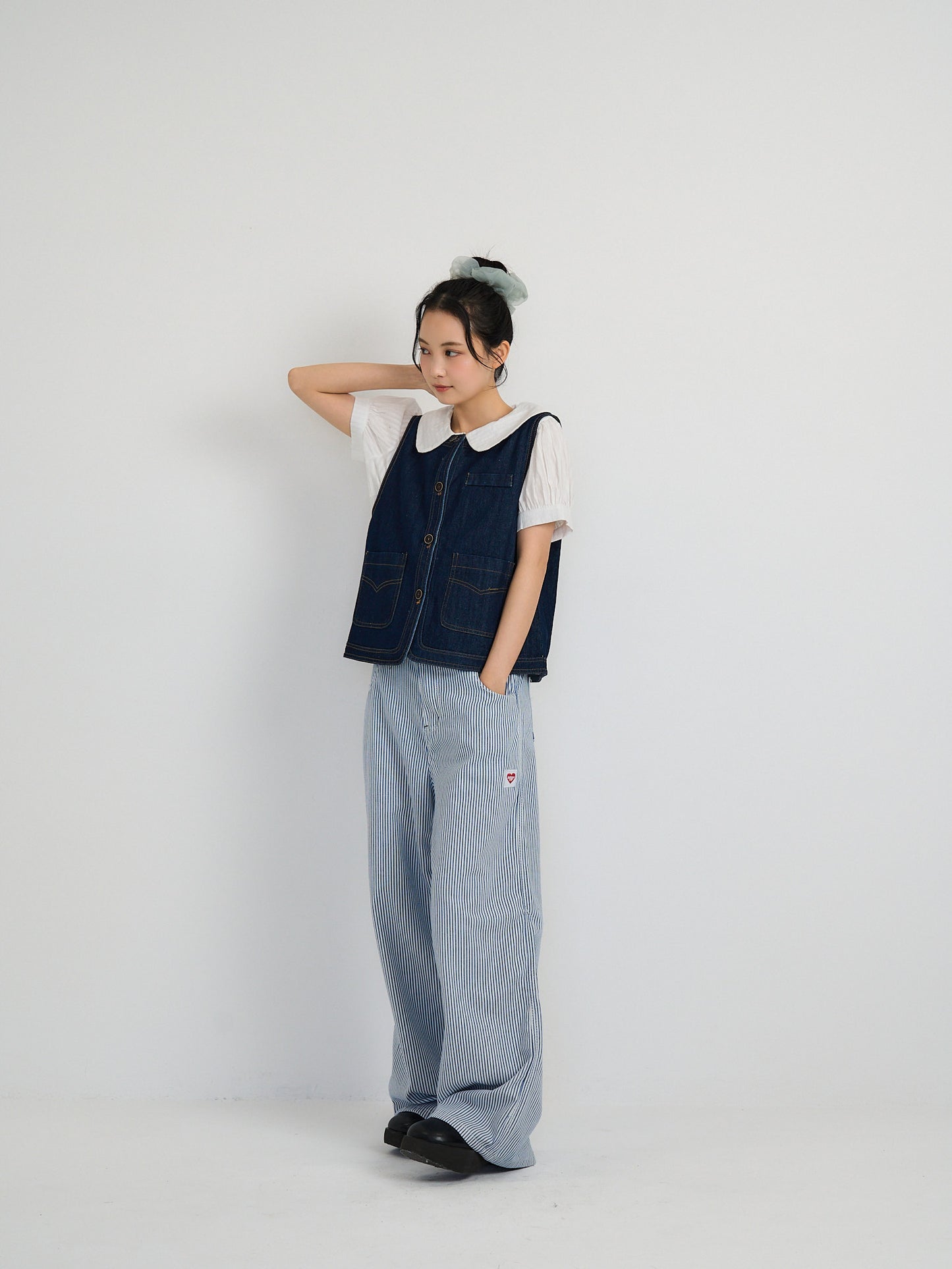 denim stitch vest