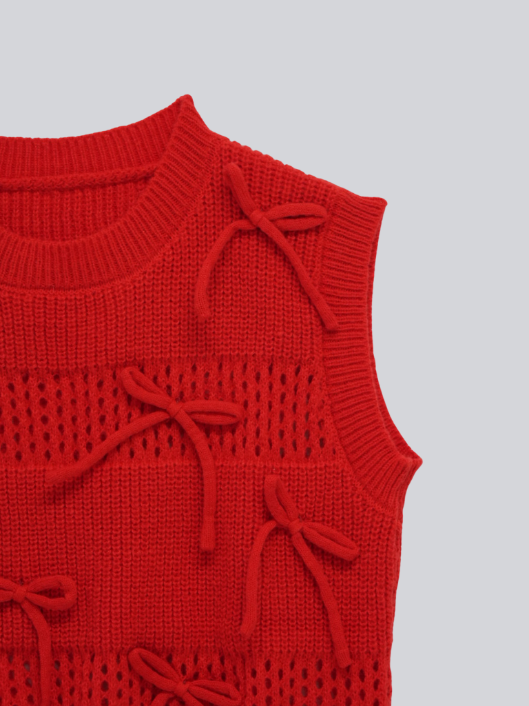 ribbon knit vest