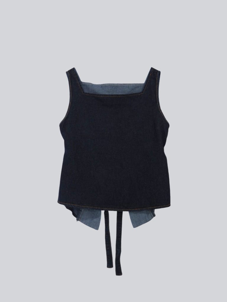 square neck denim top