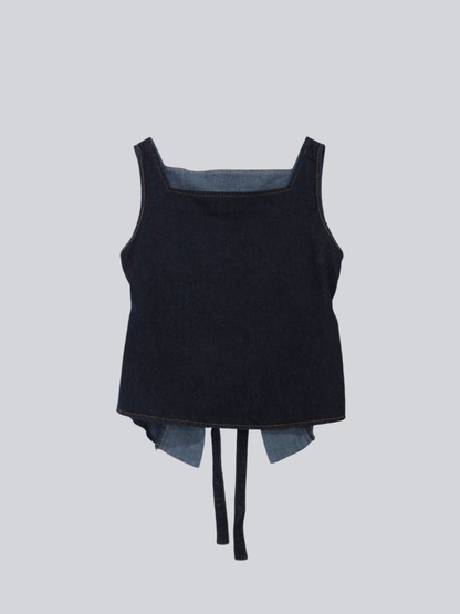 square neck denim top