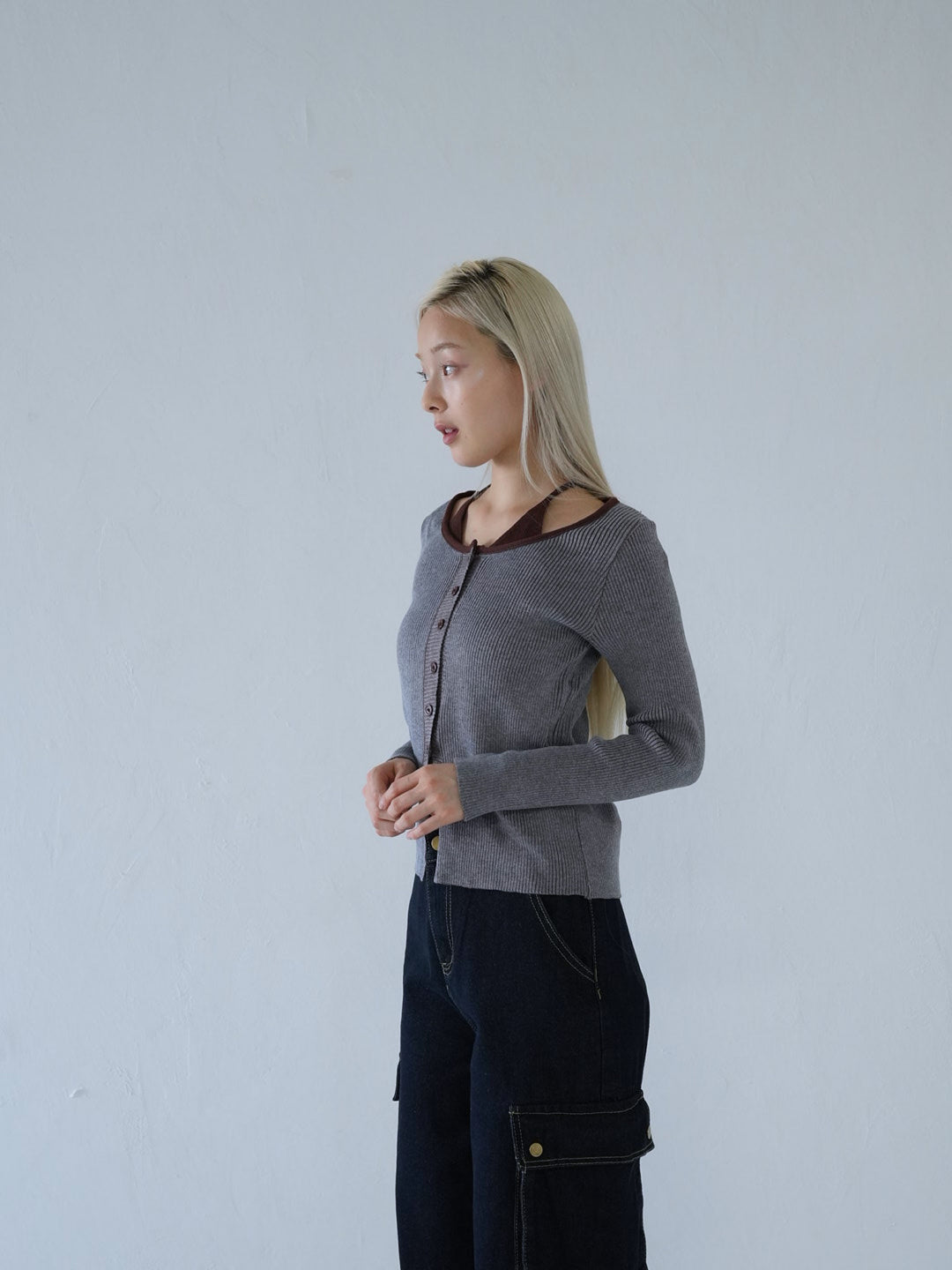 【 10月上旬発送予定 】layered rib knit top