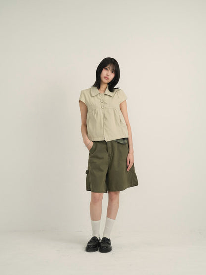 waist check cargo half pants