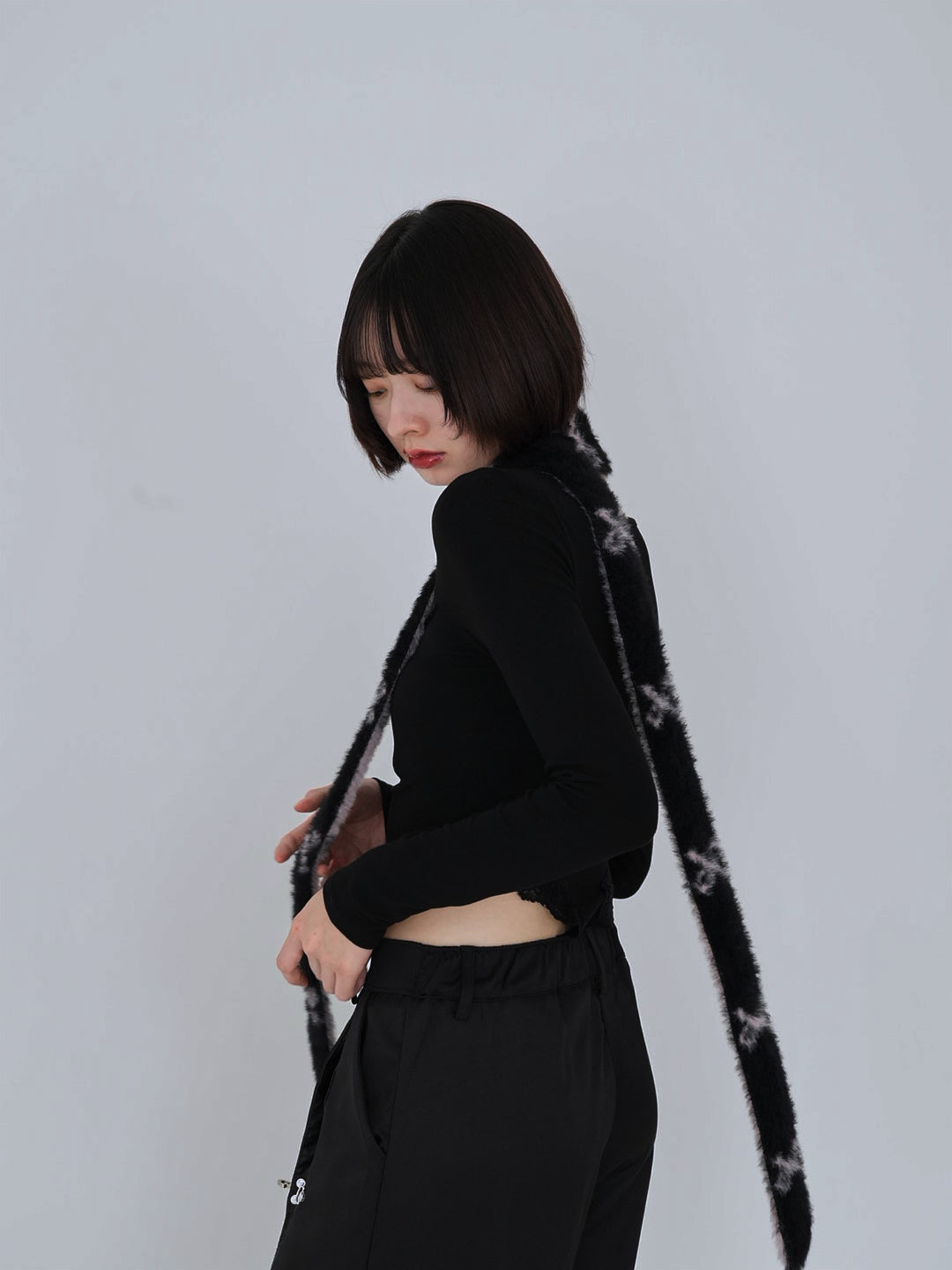 ribbon fur scarf