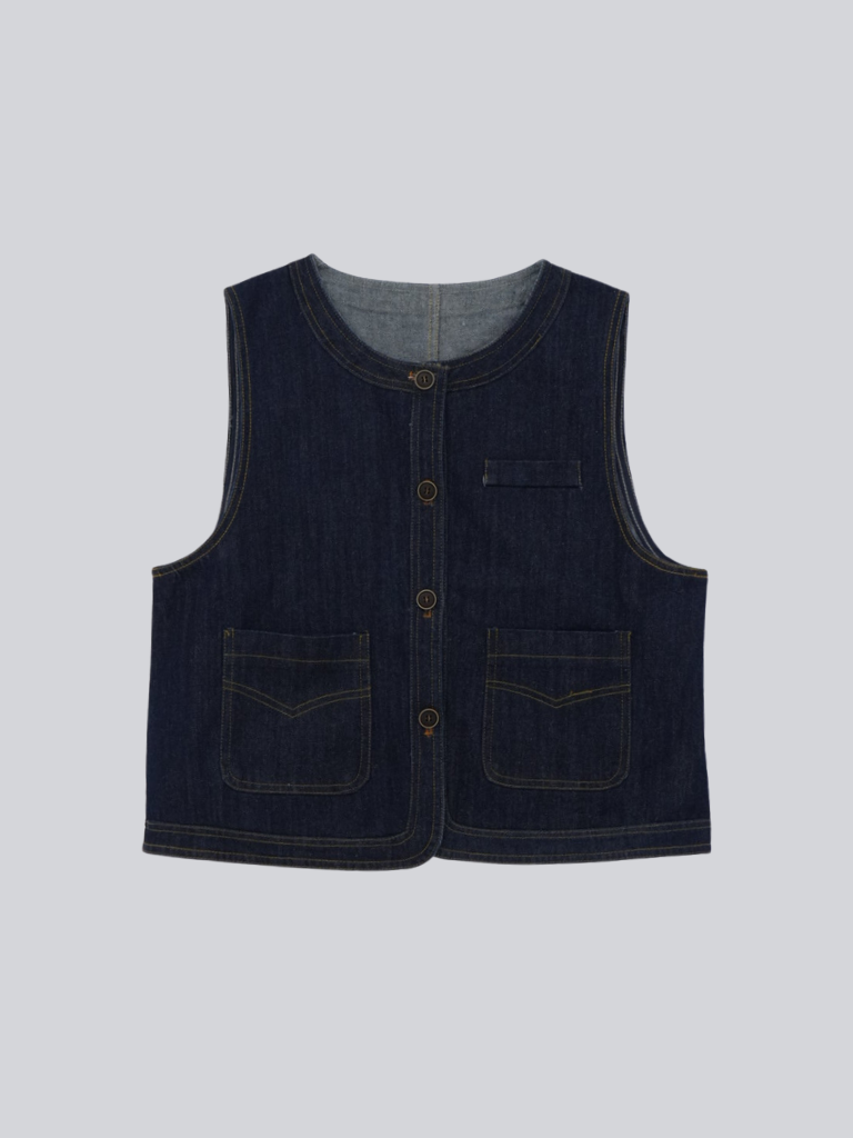 denim stitch vest