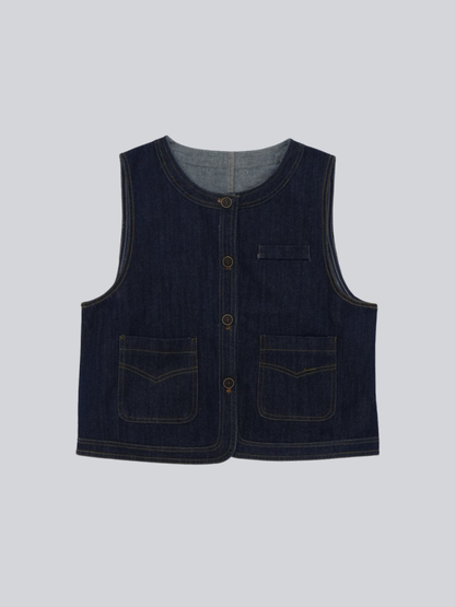 denim stitch vest