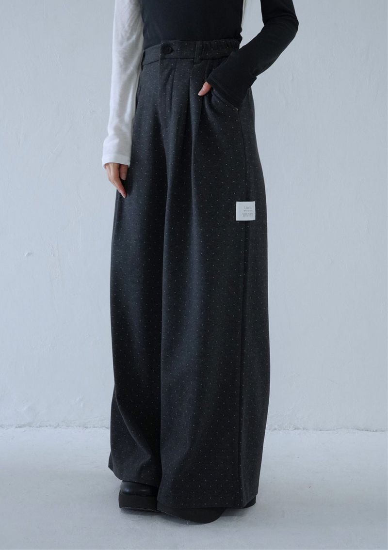 【 3営業日以内に発送予定 】dot pattern wide slacks