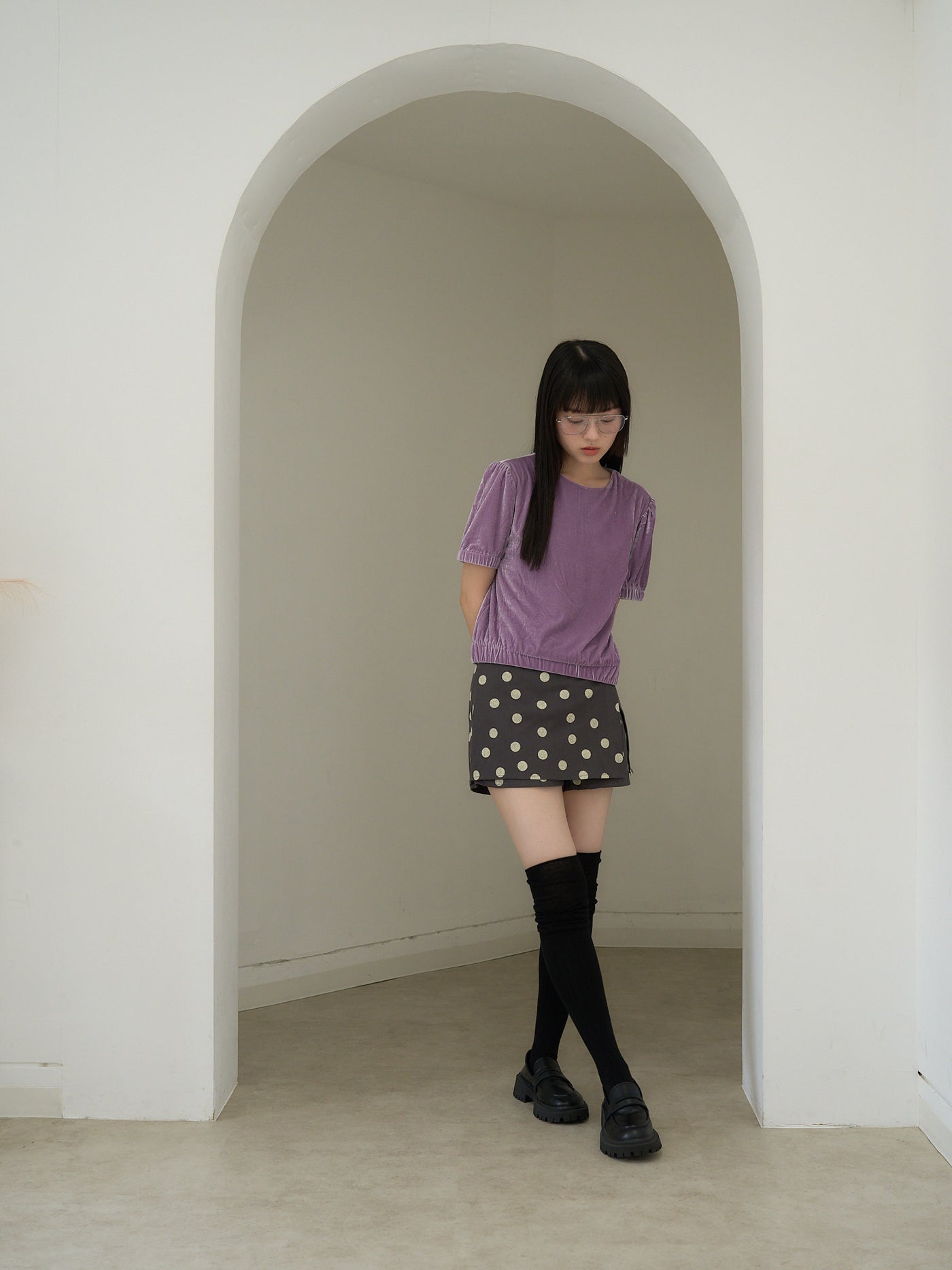 velour puff sleeve top