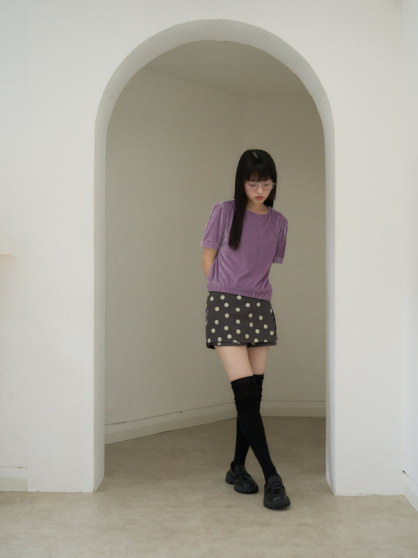 velour puff sleeve top