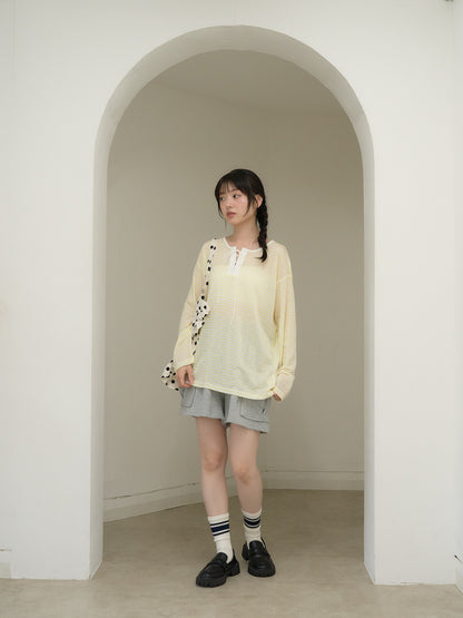 french border long sleeve knit