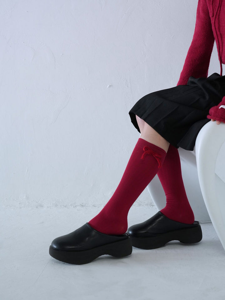 【 10月上旬発送予定 】knee-high ribbon socks