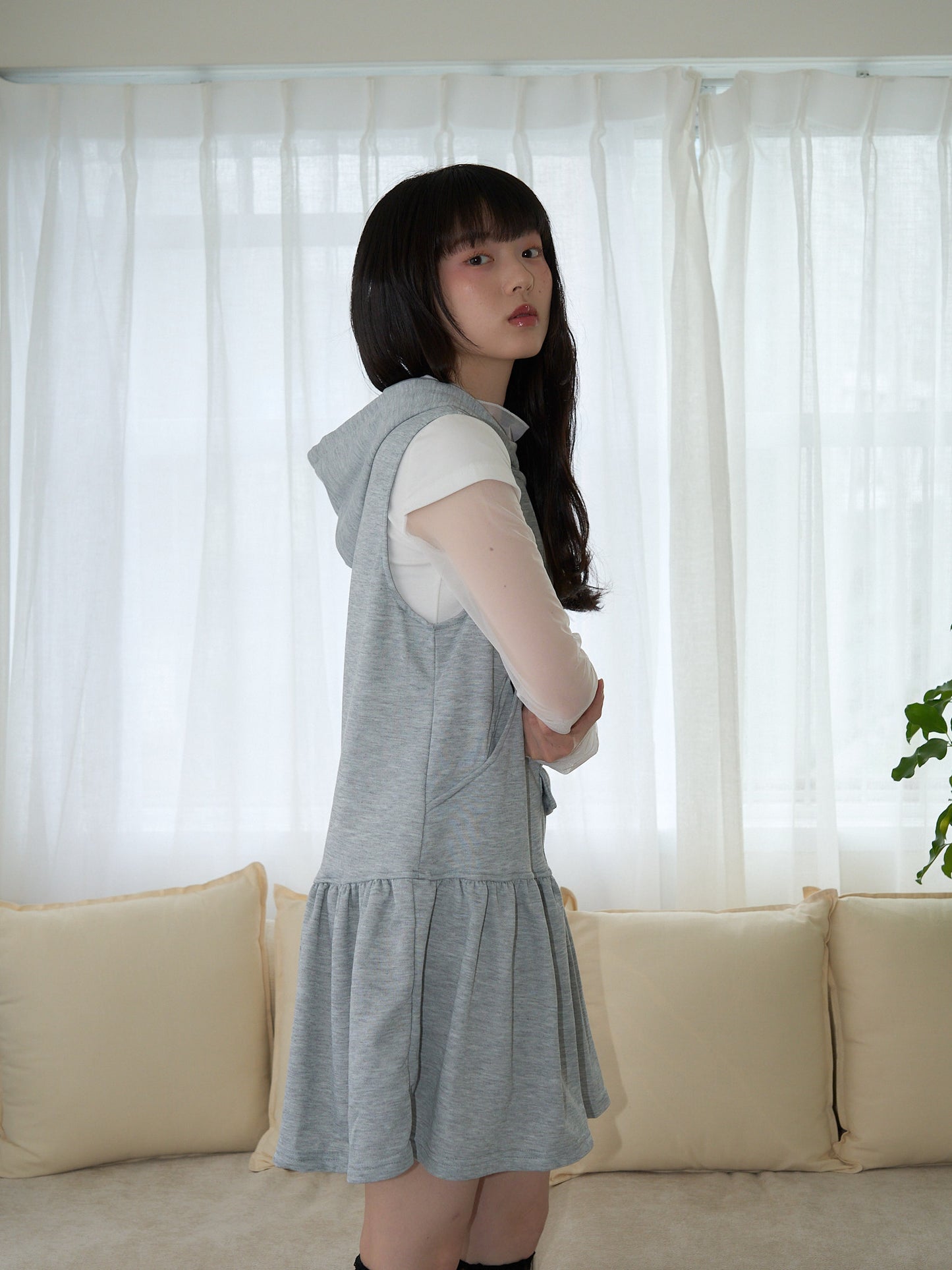 シアー 重ね着風トップス 大人カジュアル レディース Uenui