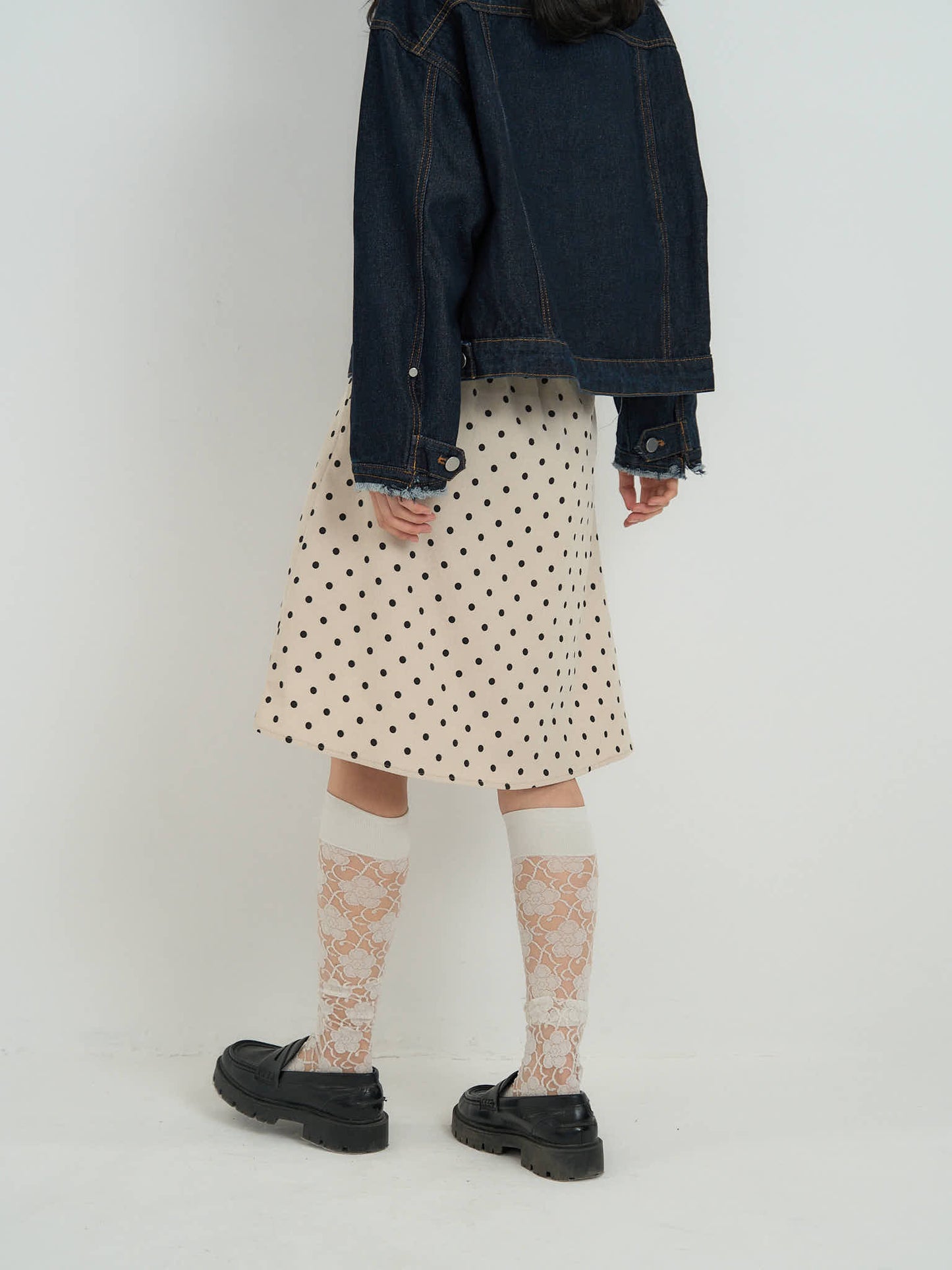 polka dot  midi skirt