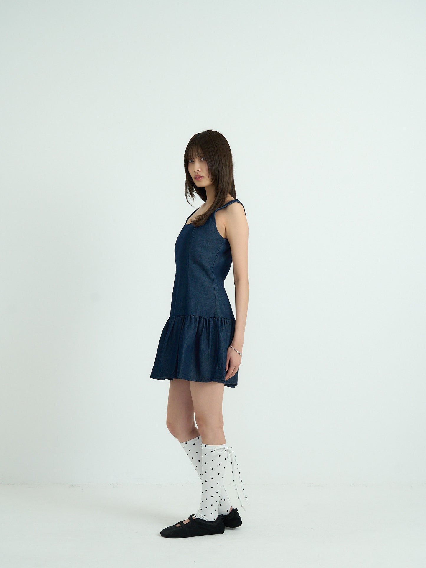 polka dot lace-up leg warmers