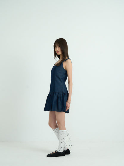 polka dot lace-up leg warmers
