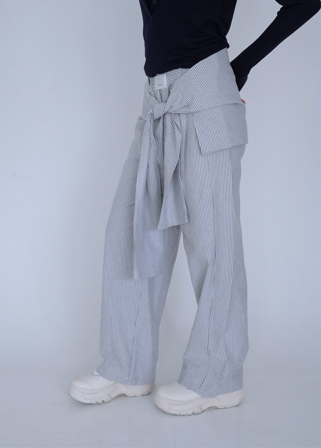 【8月26日発送予定】waist ribbon wide pants