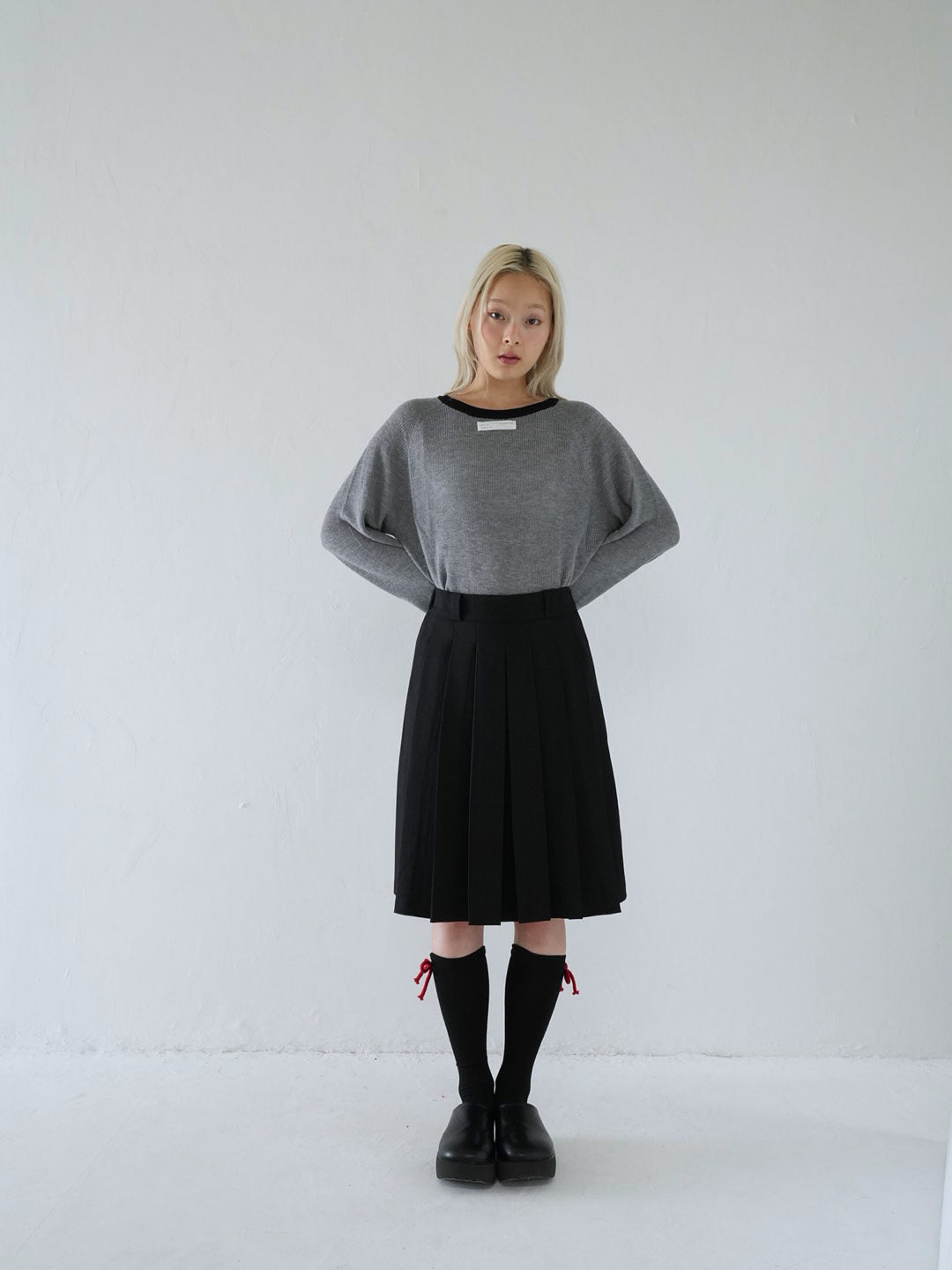 【 10月上旬発送予定 】contrast trim rib knit top