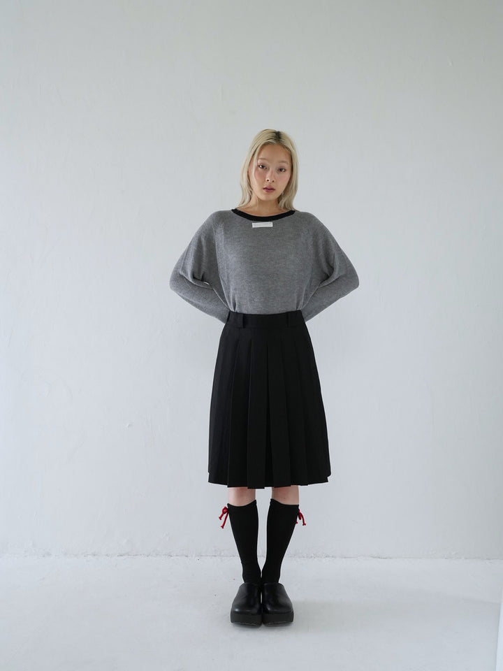 【 10月上旬発送予定 】contrast trim rib knit top