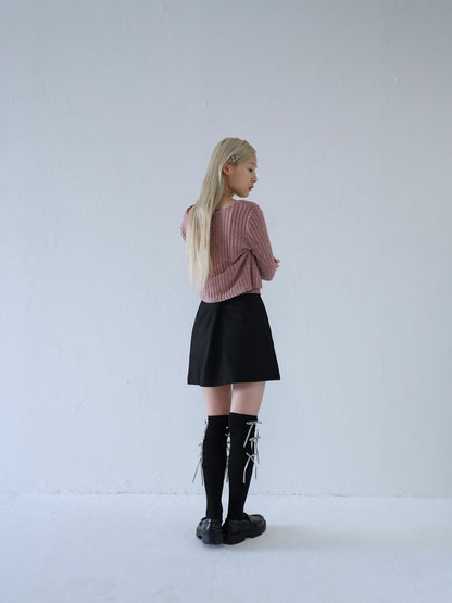 slanting button trapezoid skirt