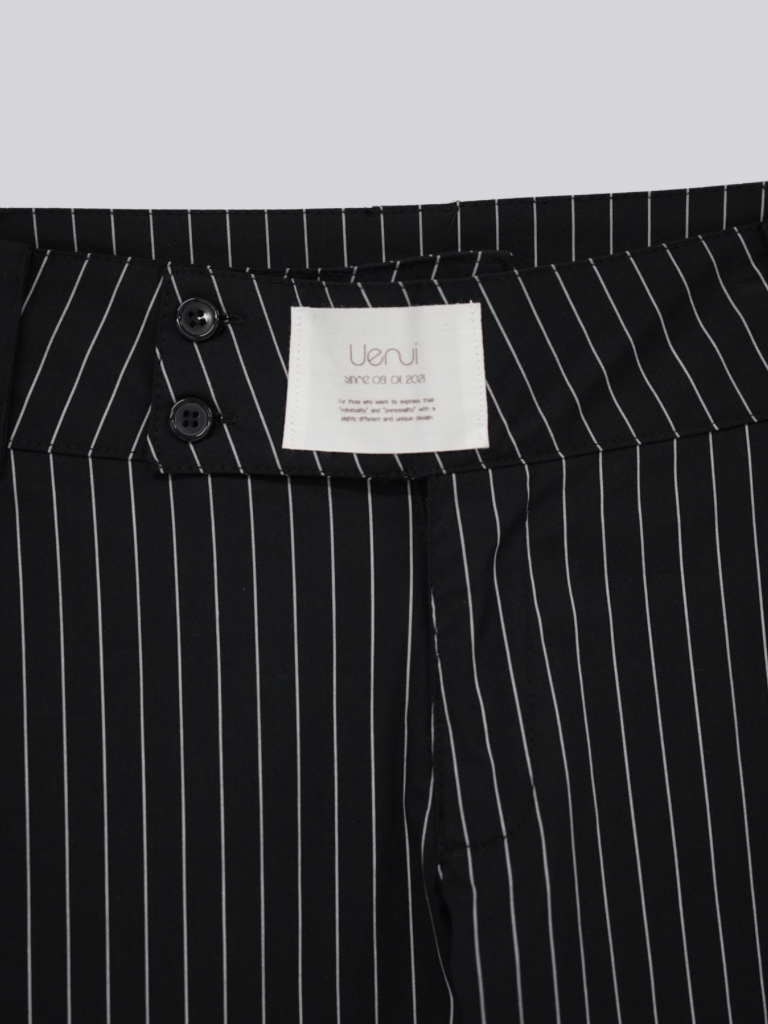low rise pinstripe flare pants