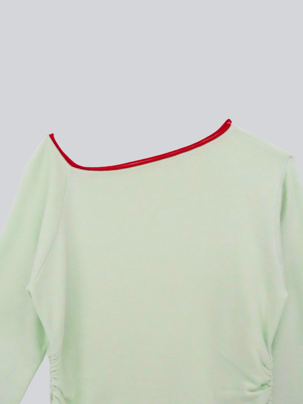 colorblock asymmetry shoulder knit
