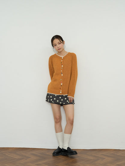 color button knit cardigan