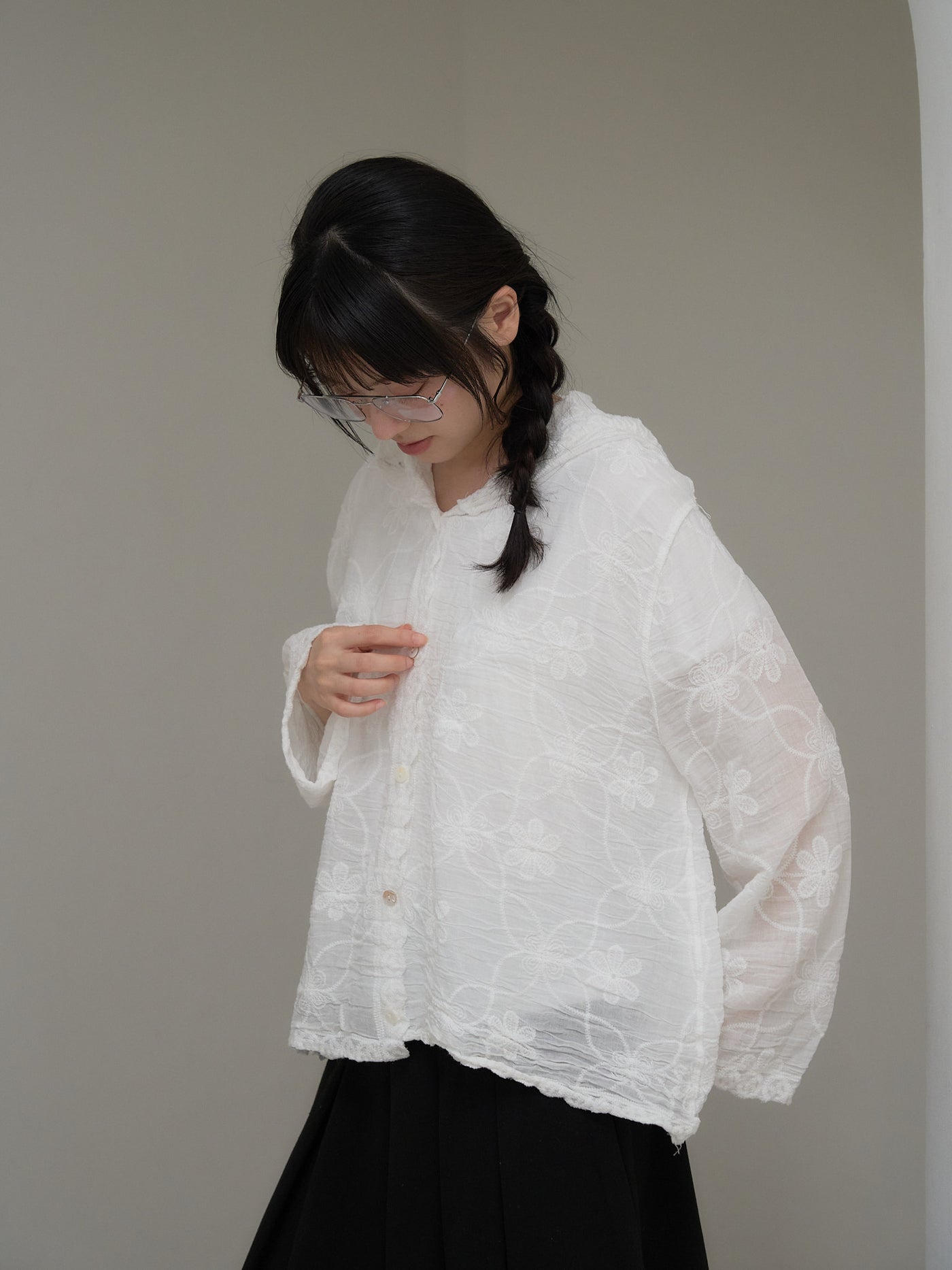 embroidery lace hoodie