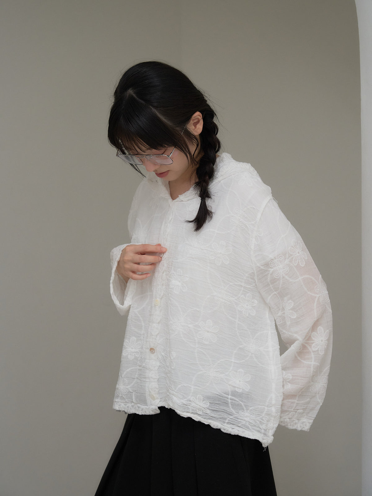 embroidery lace hoodie