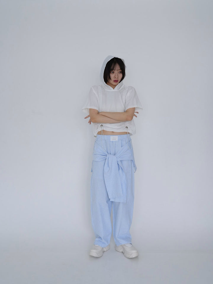 【8月26日発送予定】waist ribbon wide pants