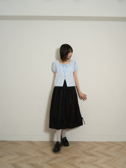 stripe ribbon blouse