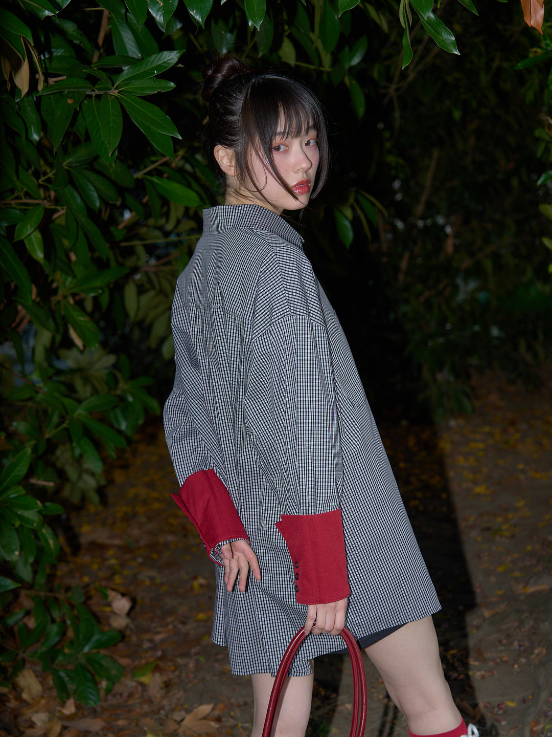 striped big sleeve shirt