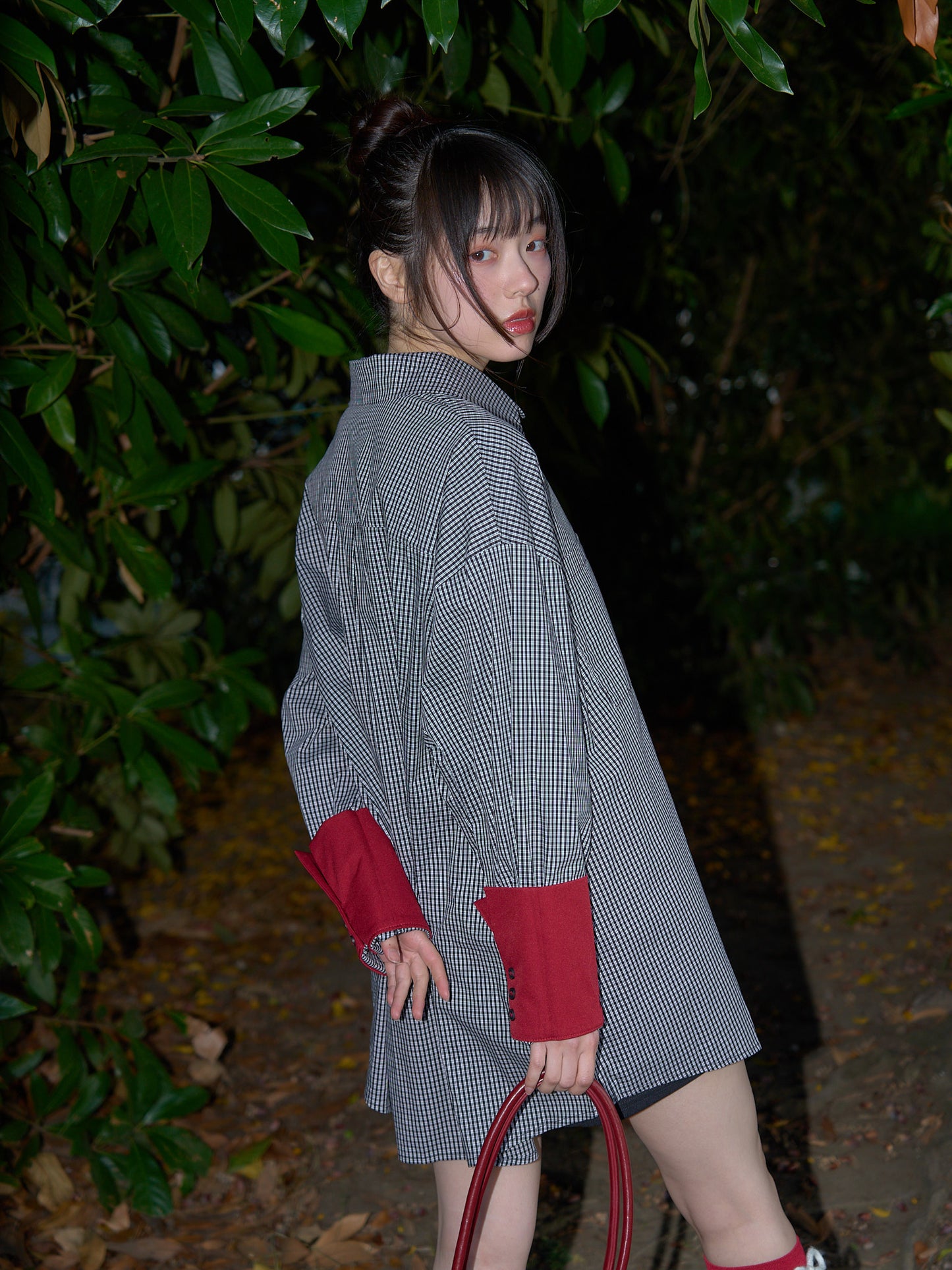 striped big sleeve shirt