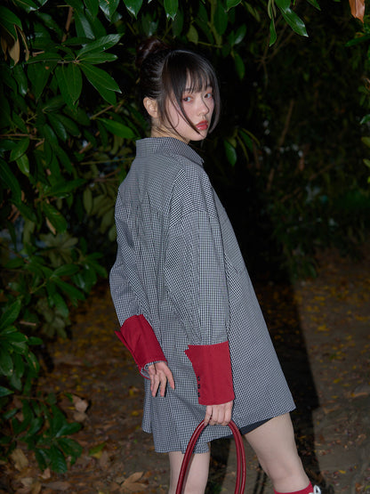 striped big sleeve shirt