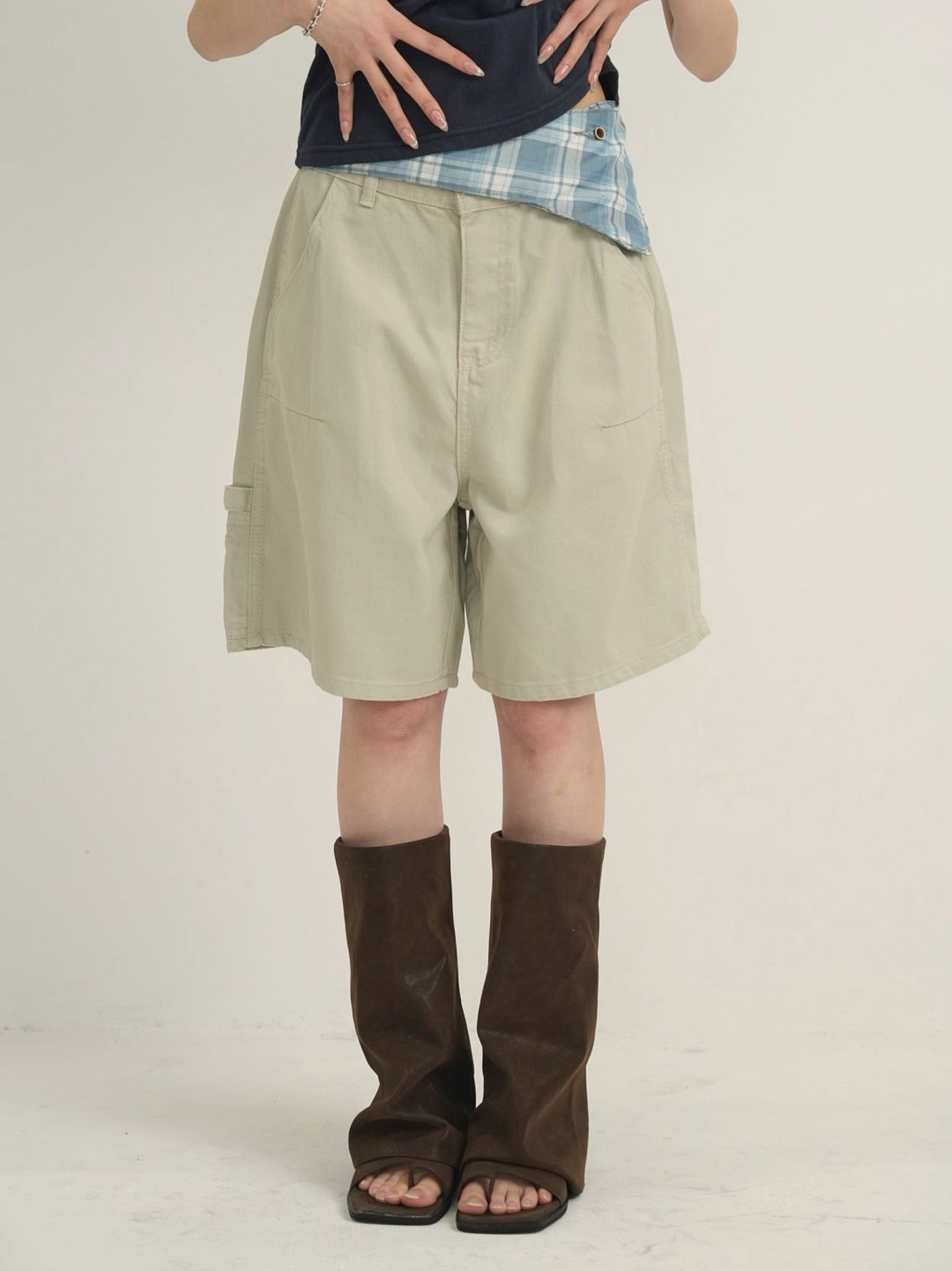 waist check cargo half pants