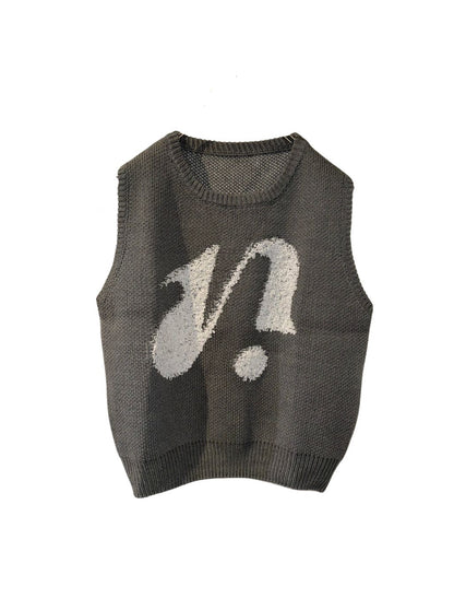 embroidery logo knit vest