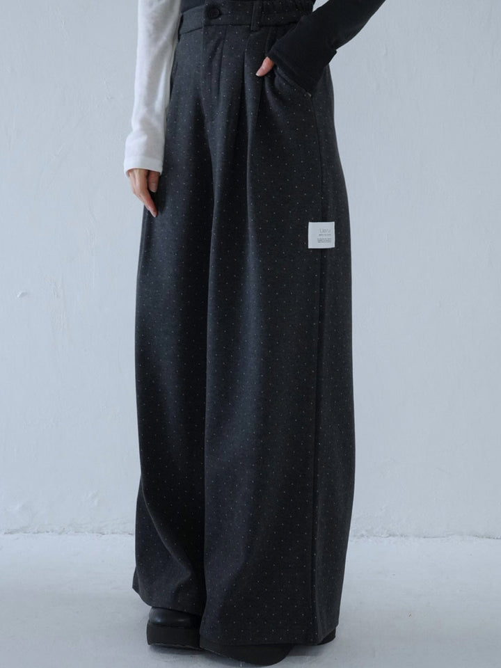 dot pattern wide slacks