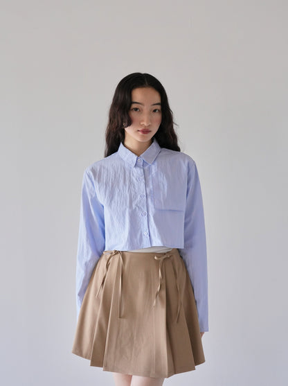 wrinkle cropped shirt