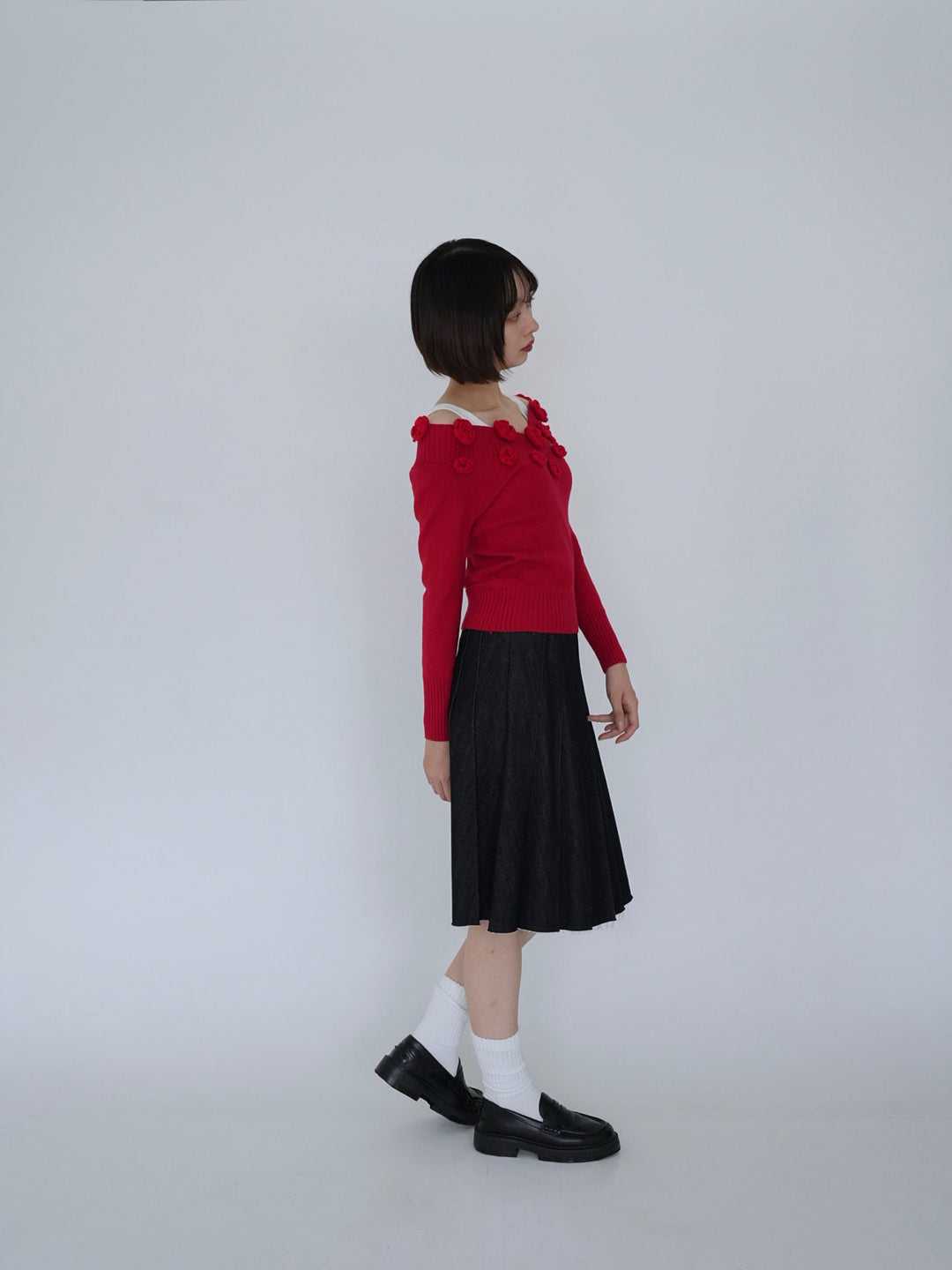 【 8月26日発送予定 】flower knit top