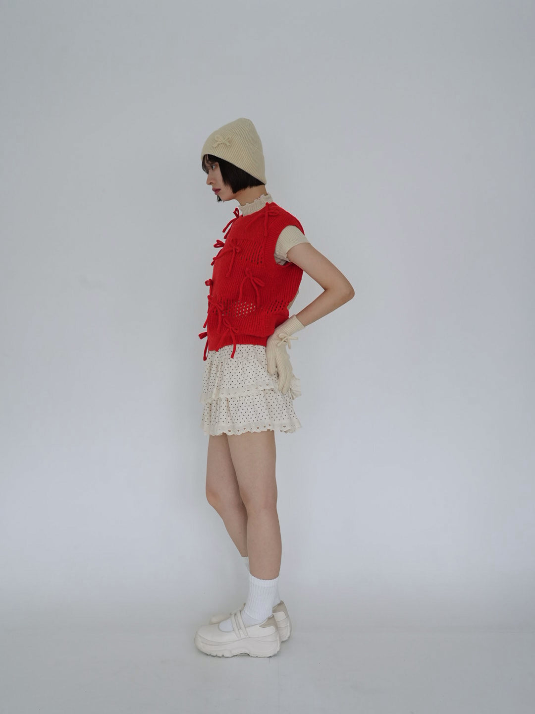 ribbon knit vest