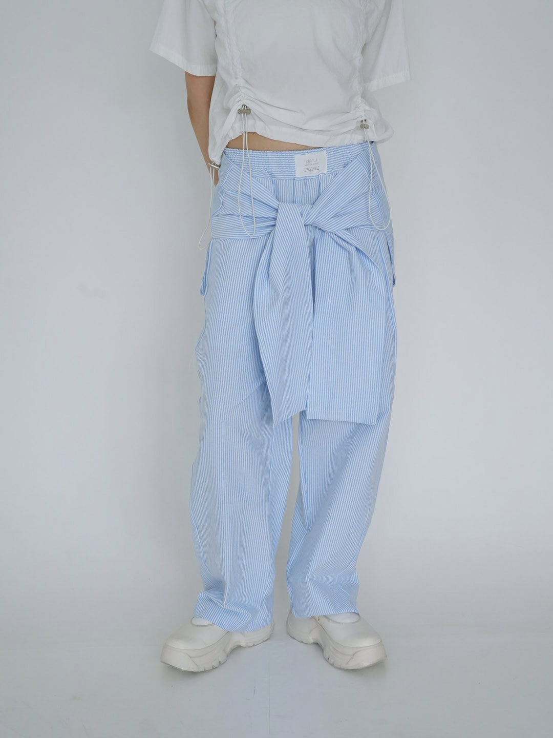 【8月26日発送予定】waist ribbon wide pants